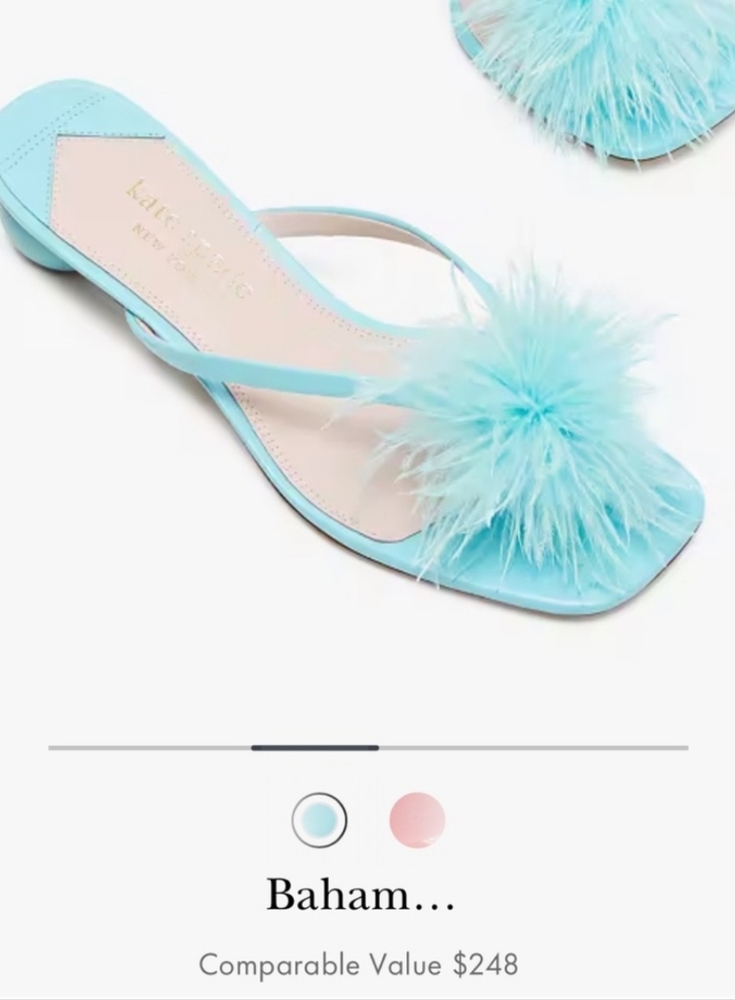 Kate Spade Turquoise Feathered Sandals